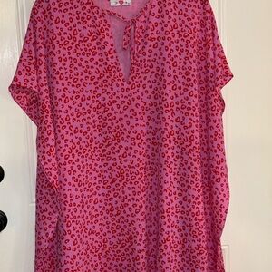 Buddy Love Pink and Red Leopard Print Tunic